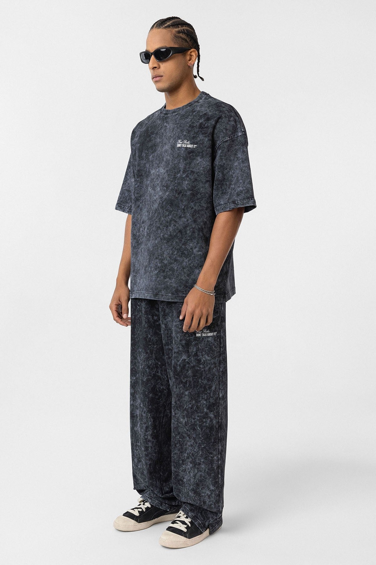 Oversized Sweatsuit Set with Back Print (Washed Look)