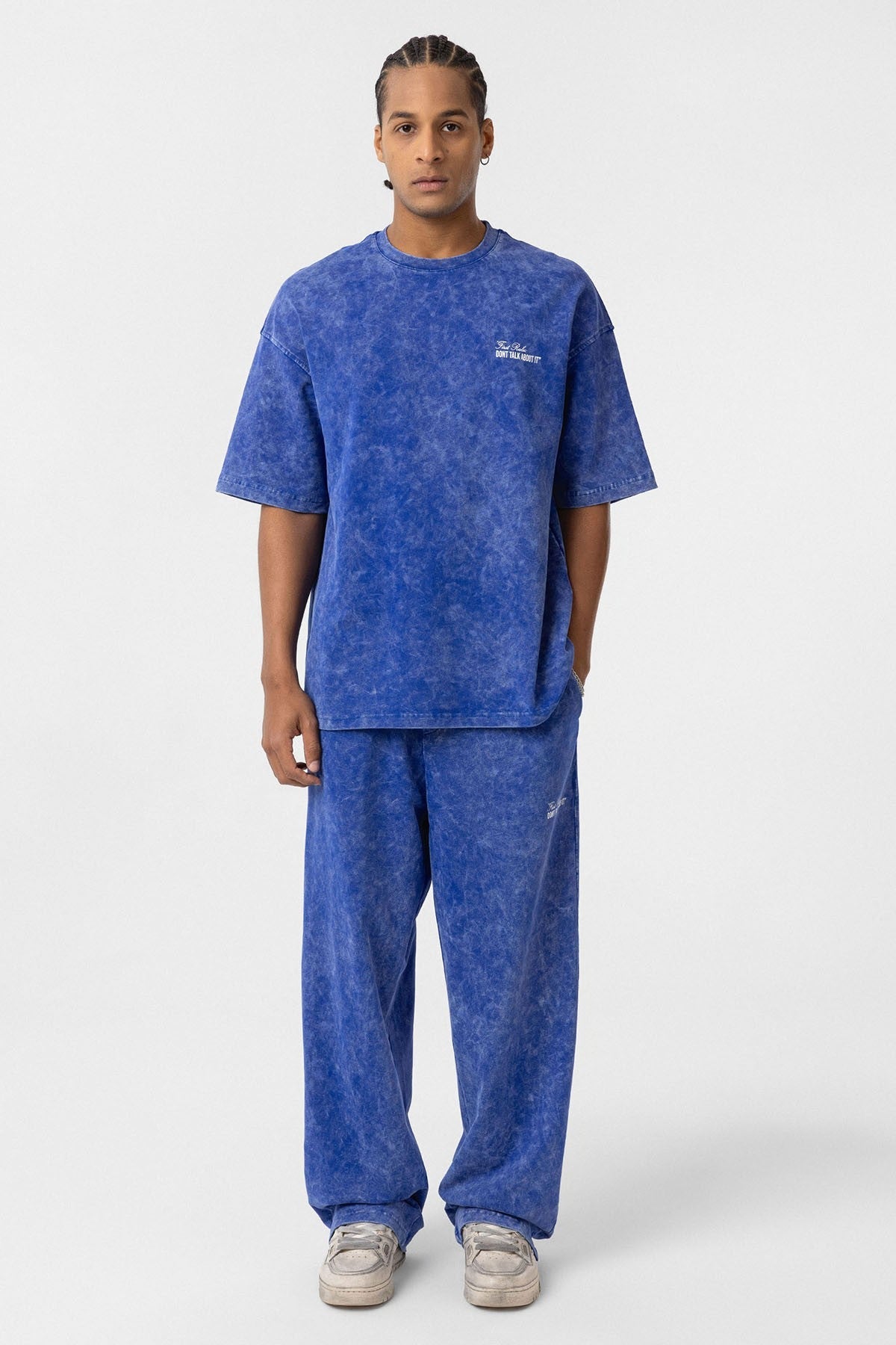 Oversized Sweatsuit Set with Back Print (Washed Look)