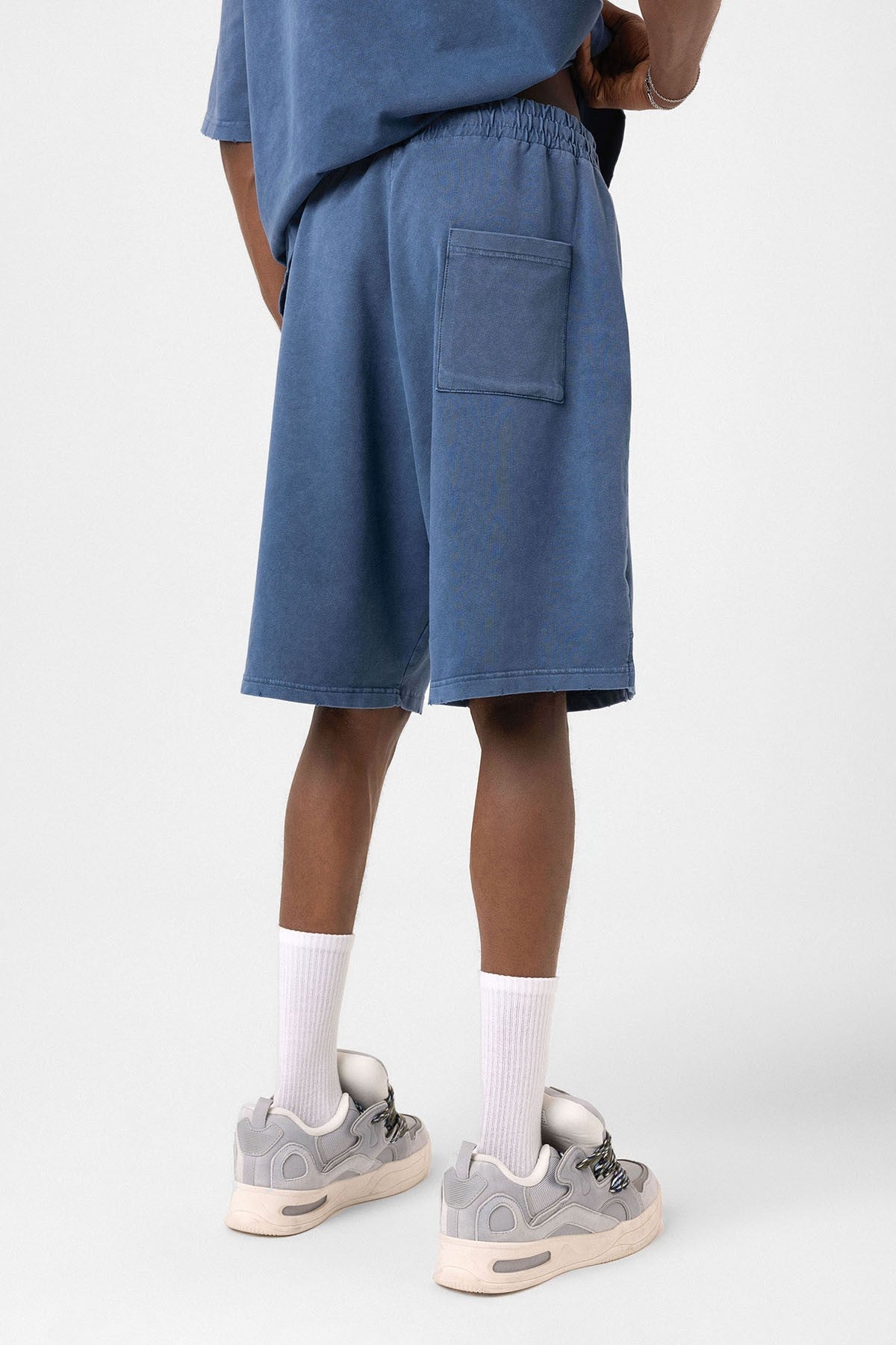 Basic Washed Oversized Shorts Set