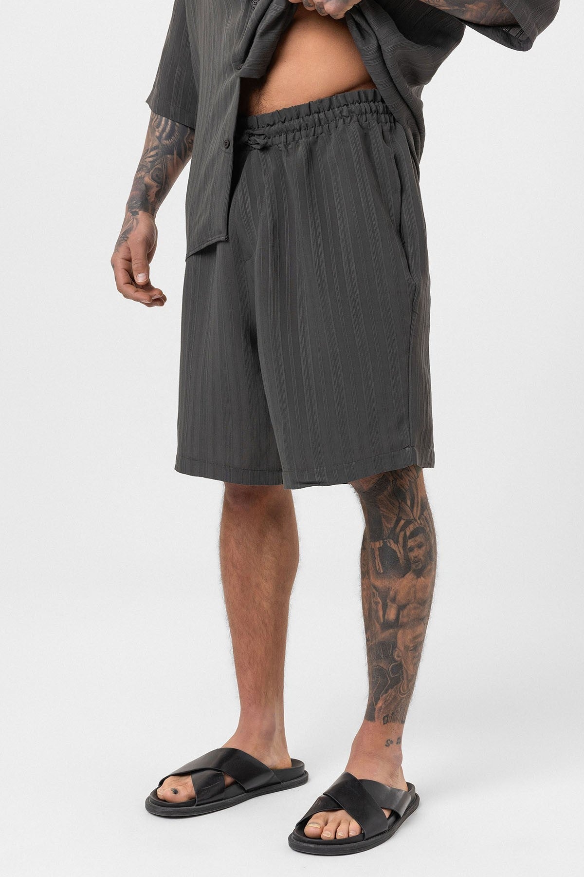 Oversized Modal Fabric Shorts and Shirt Set