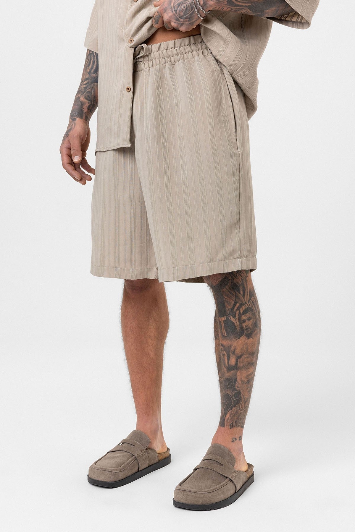 Oversized Modal Fabric Shorts and Shirt Set