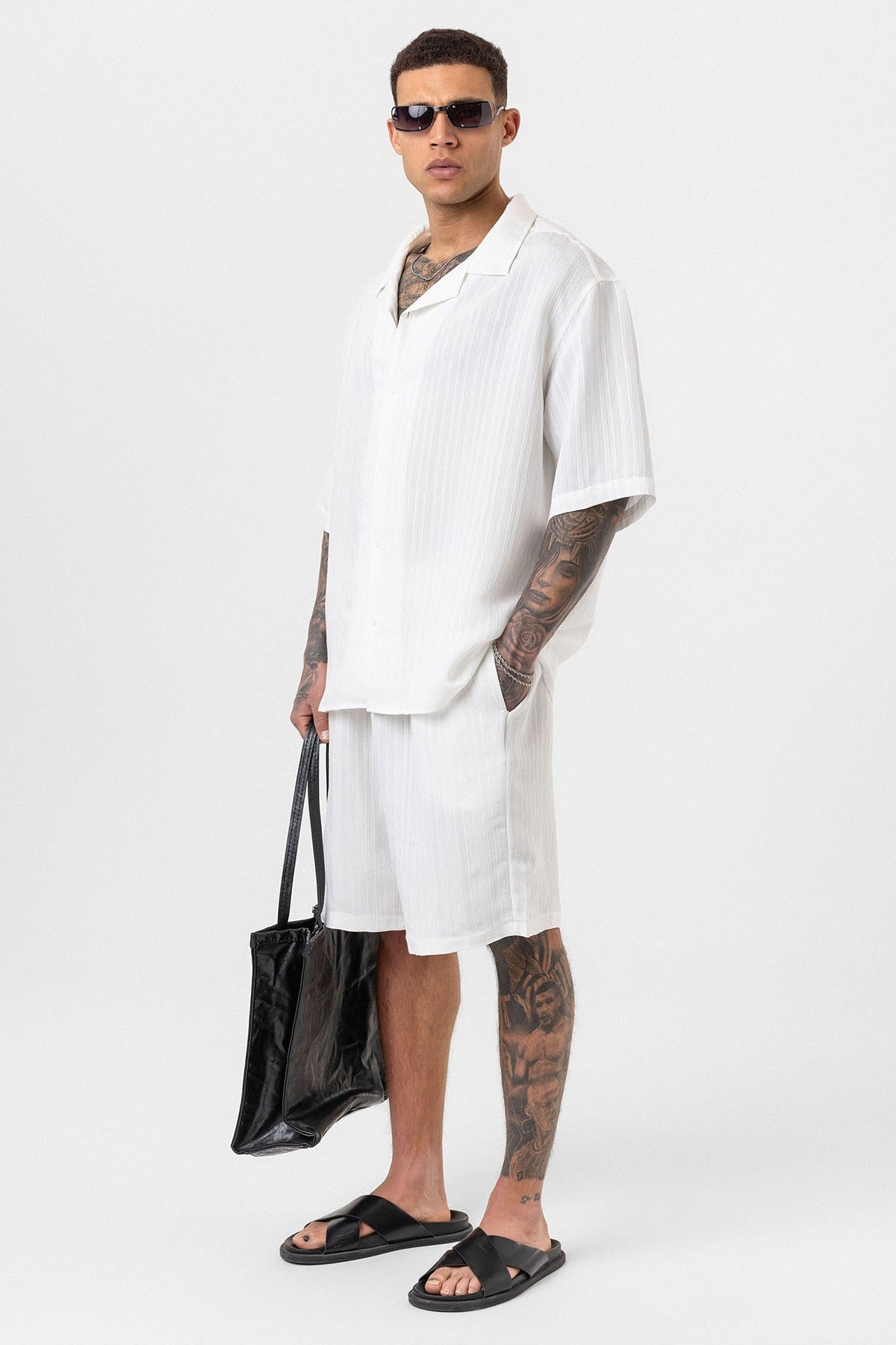 Oversized Modal Fabric Shorts and Shirt Set
