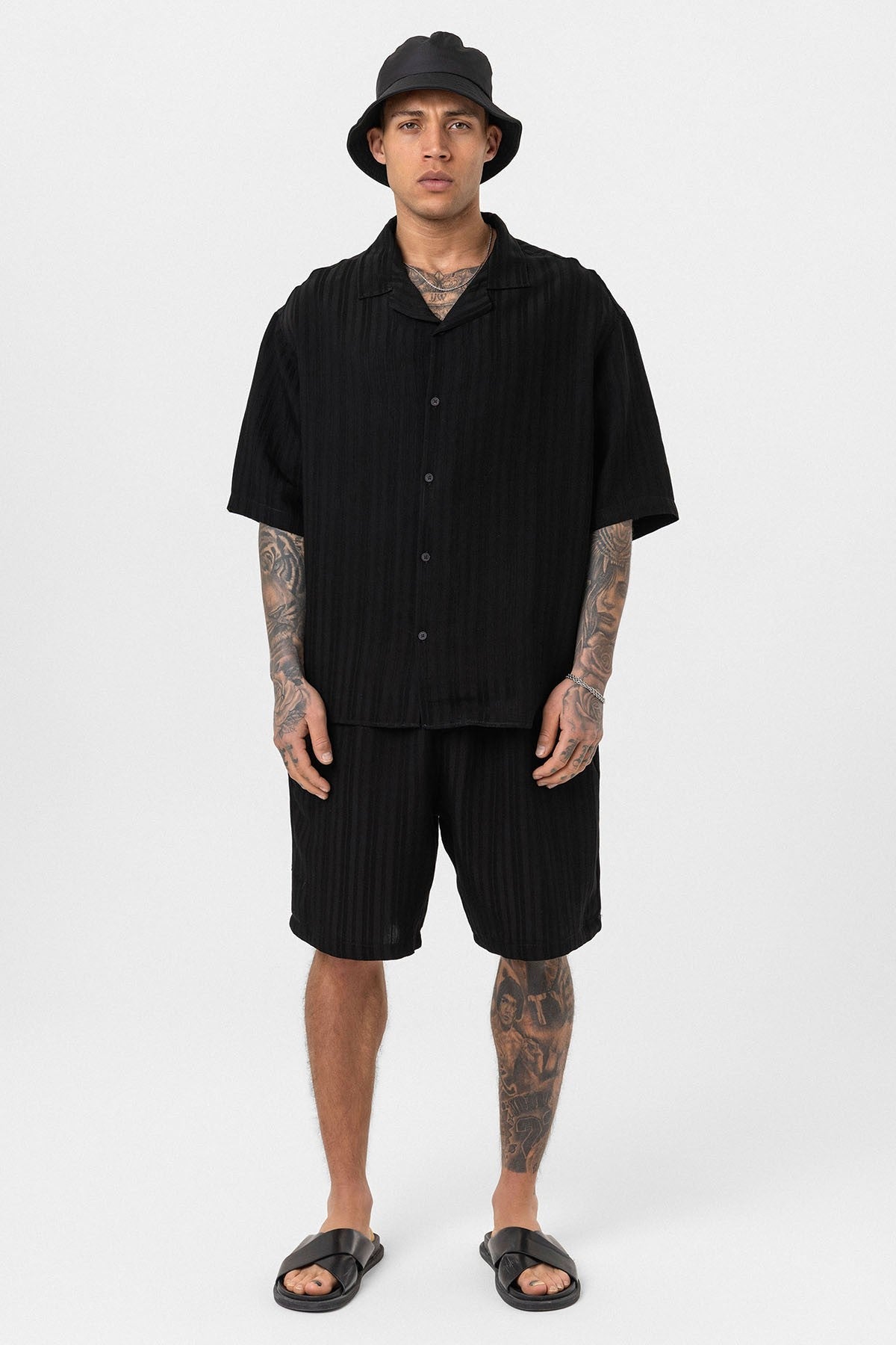 Oversized Modal Fabric Shorts and Shirt Set