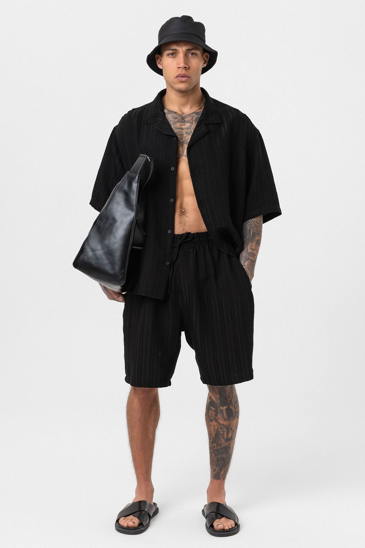 Oversized Modal Fabric Shorts and Shirt Set