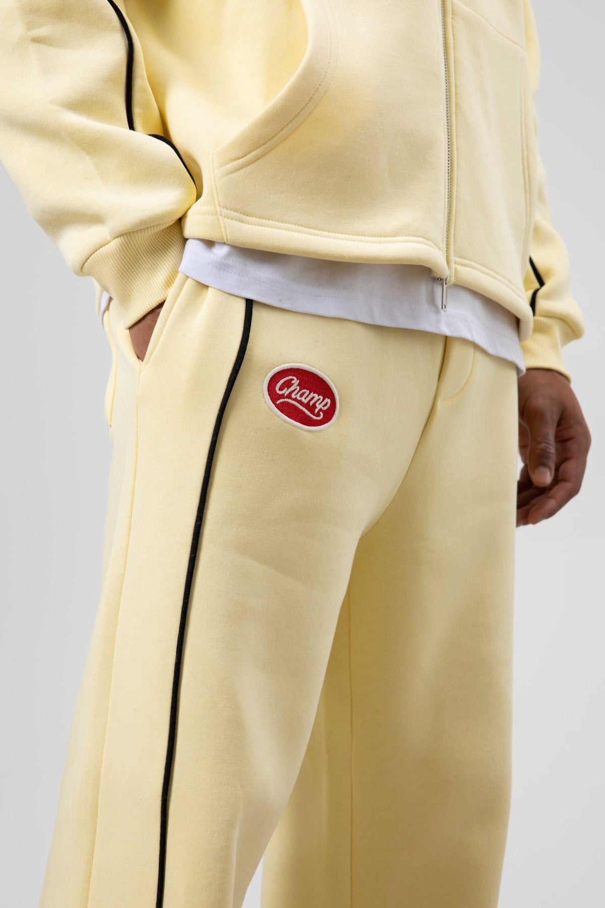 Oversized Sweatsuit Set with Stripe Details