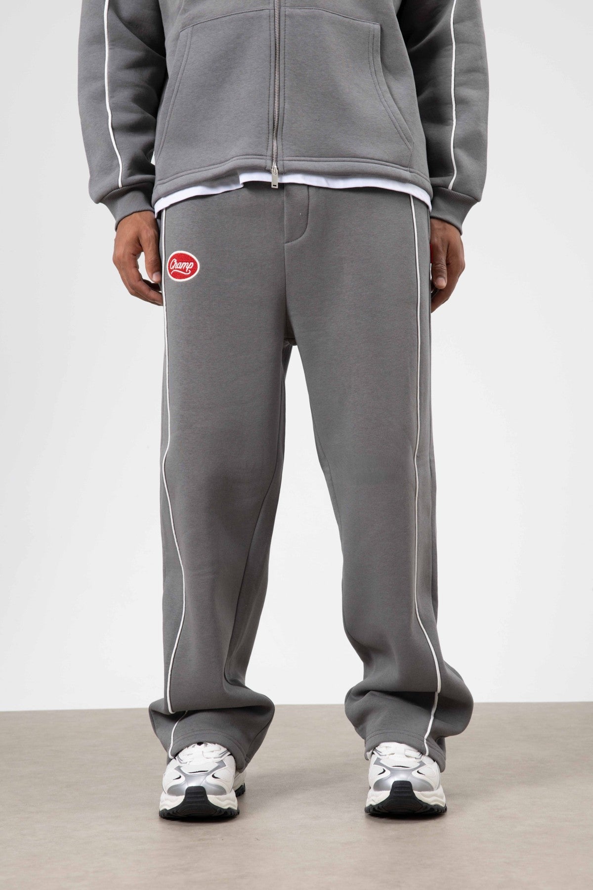 Oversized Sweatsuit Set with Stripe Details