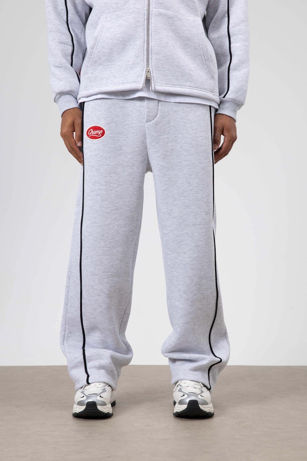 Oversized Sweatsuit Set with Stripe Details