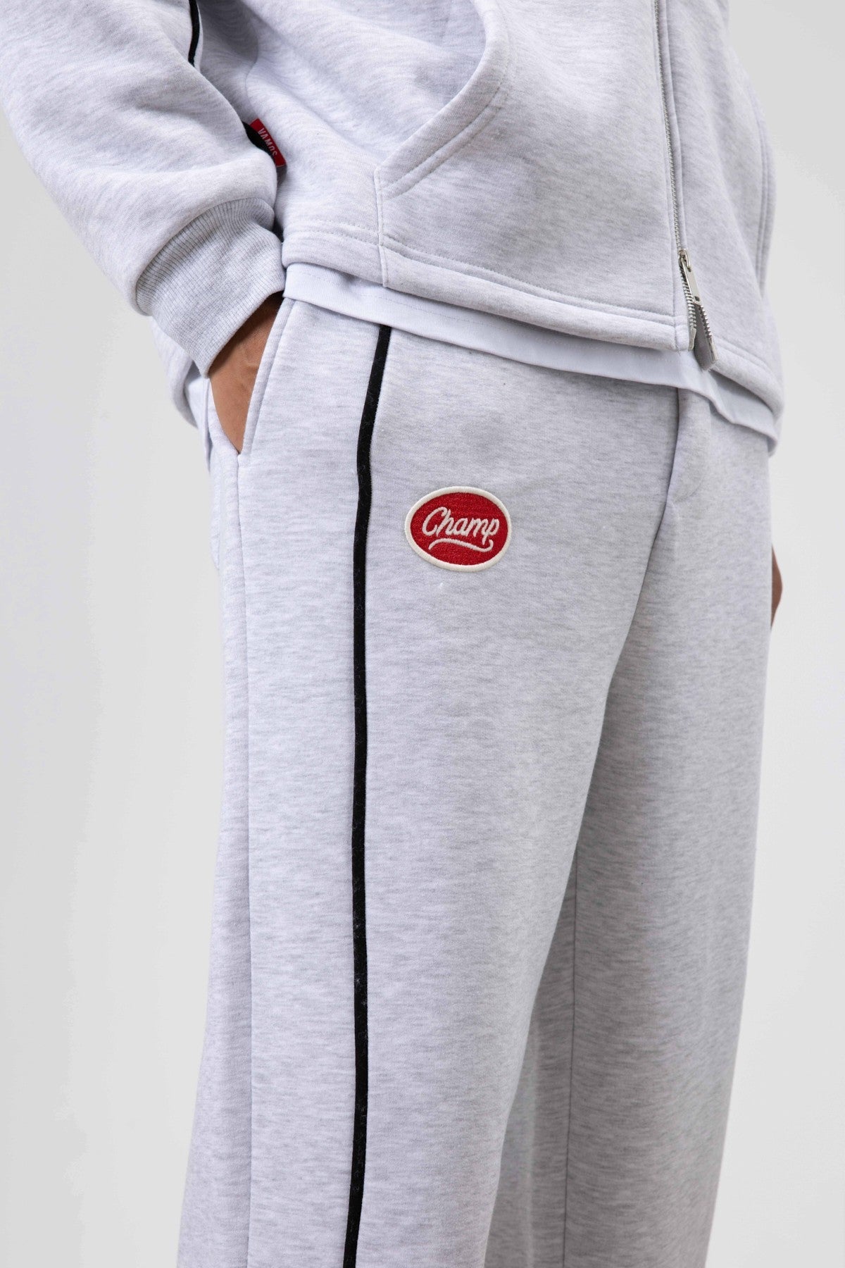 Oversized Sweatsuit Set with Stripe Details