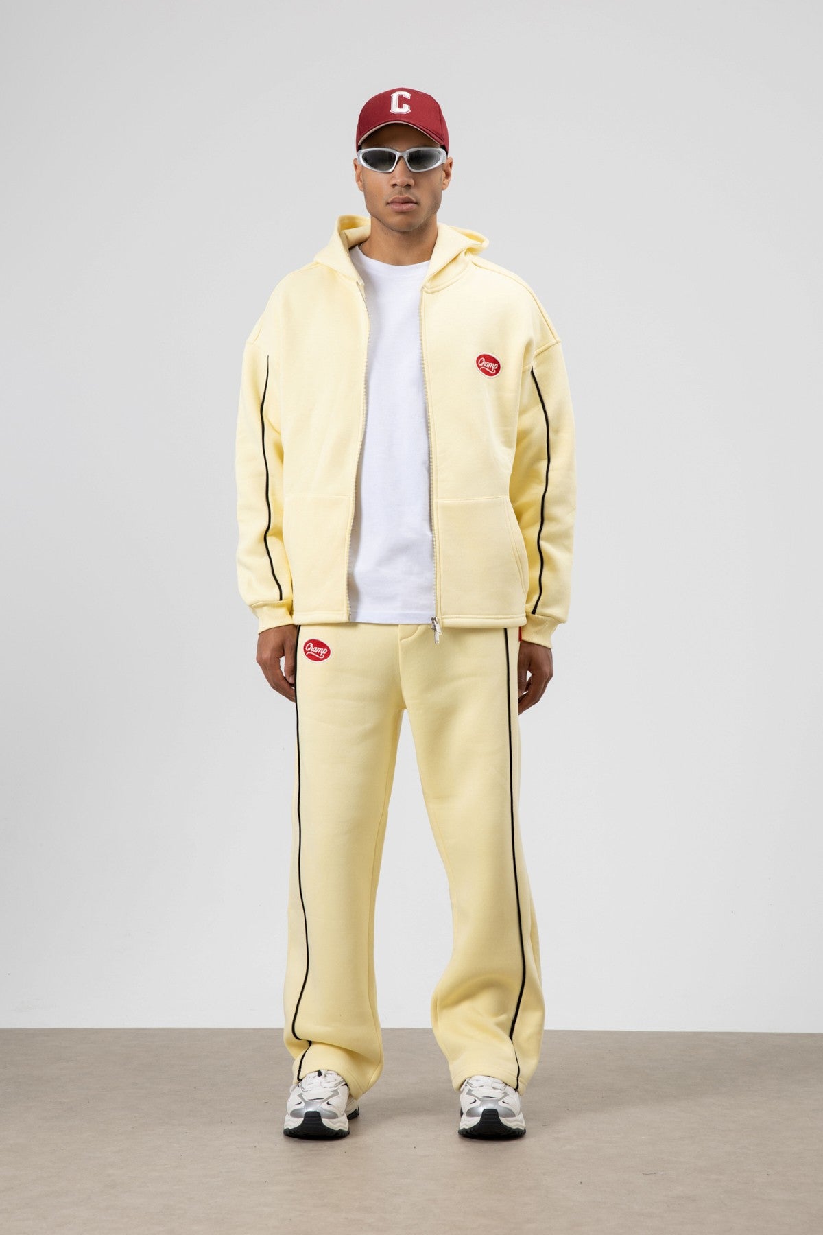 Oversized Sweatsuit Set with Stripe Details