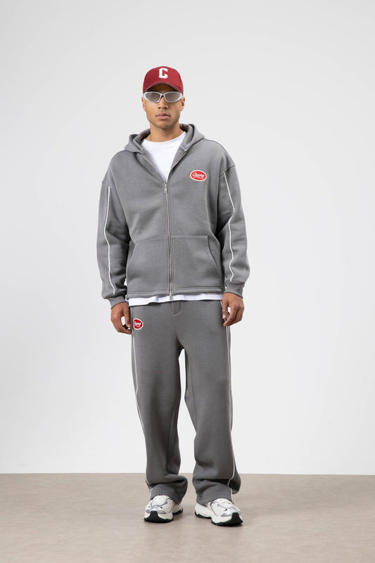 Oversized Sweatsuit Set with Stripe Details
