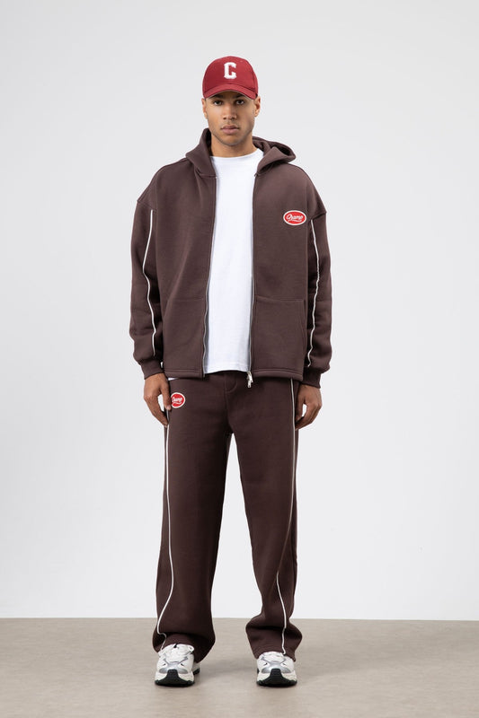 Oversized Sweatsuit Set with Stripe Details