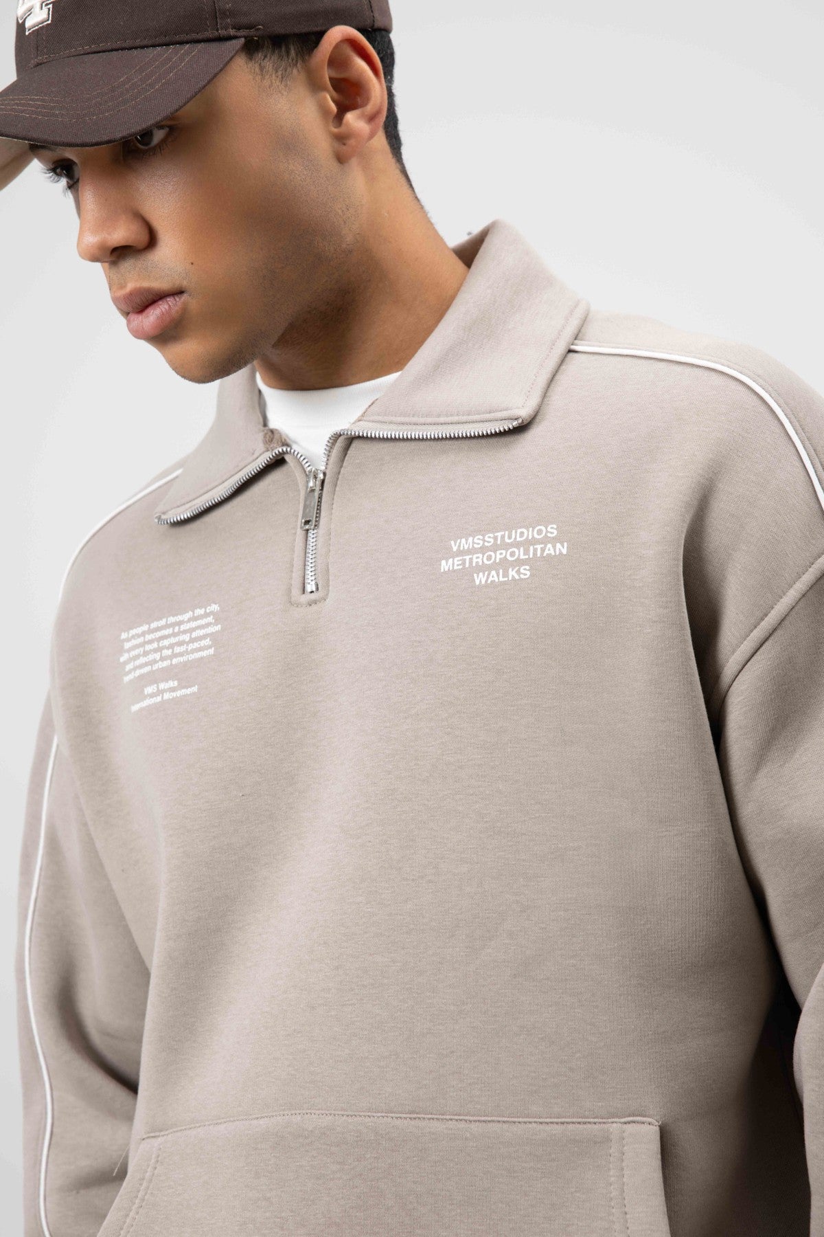 Oversized Sweatsuit Set with Stripe Details
