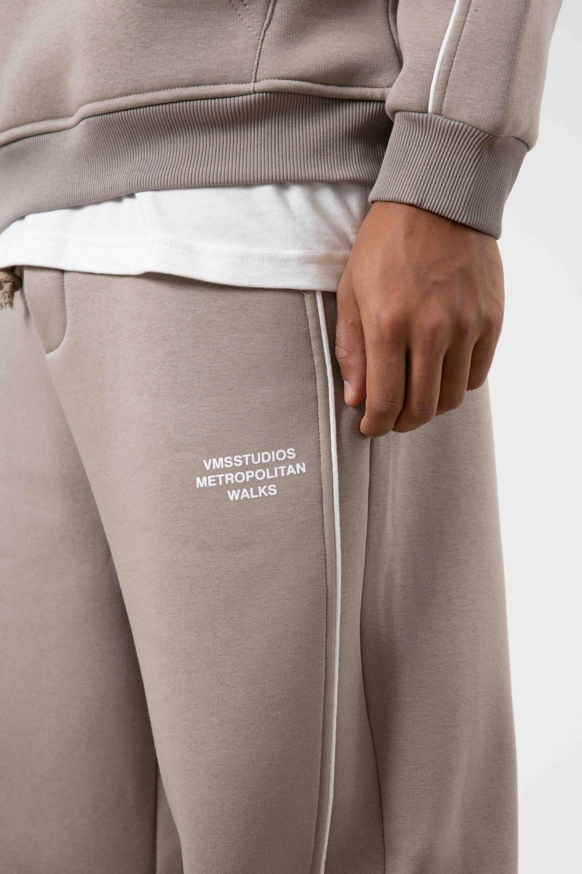 Oversized Sweatsuit Set with Stripe Details