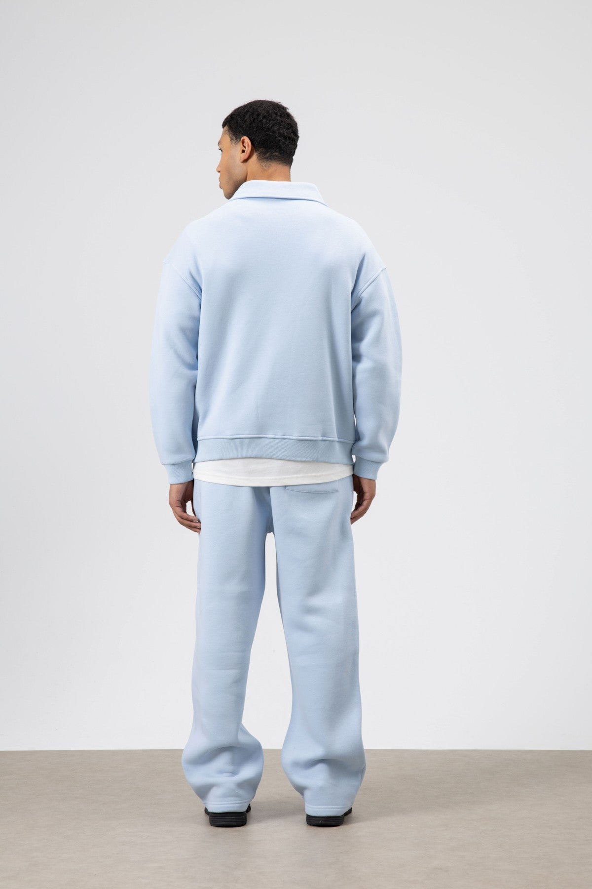 Oversized Sweatsuit Set with Stripe Details