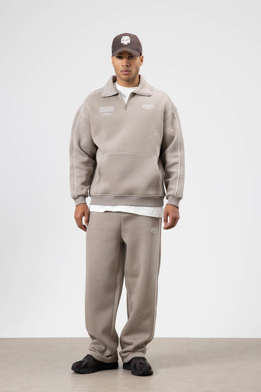 Oversized Sweatsuit Set with Stripe Details