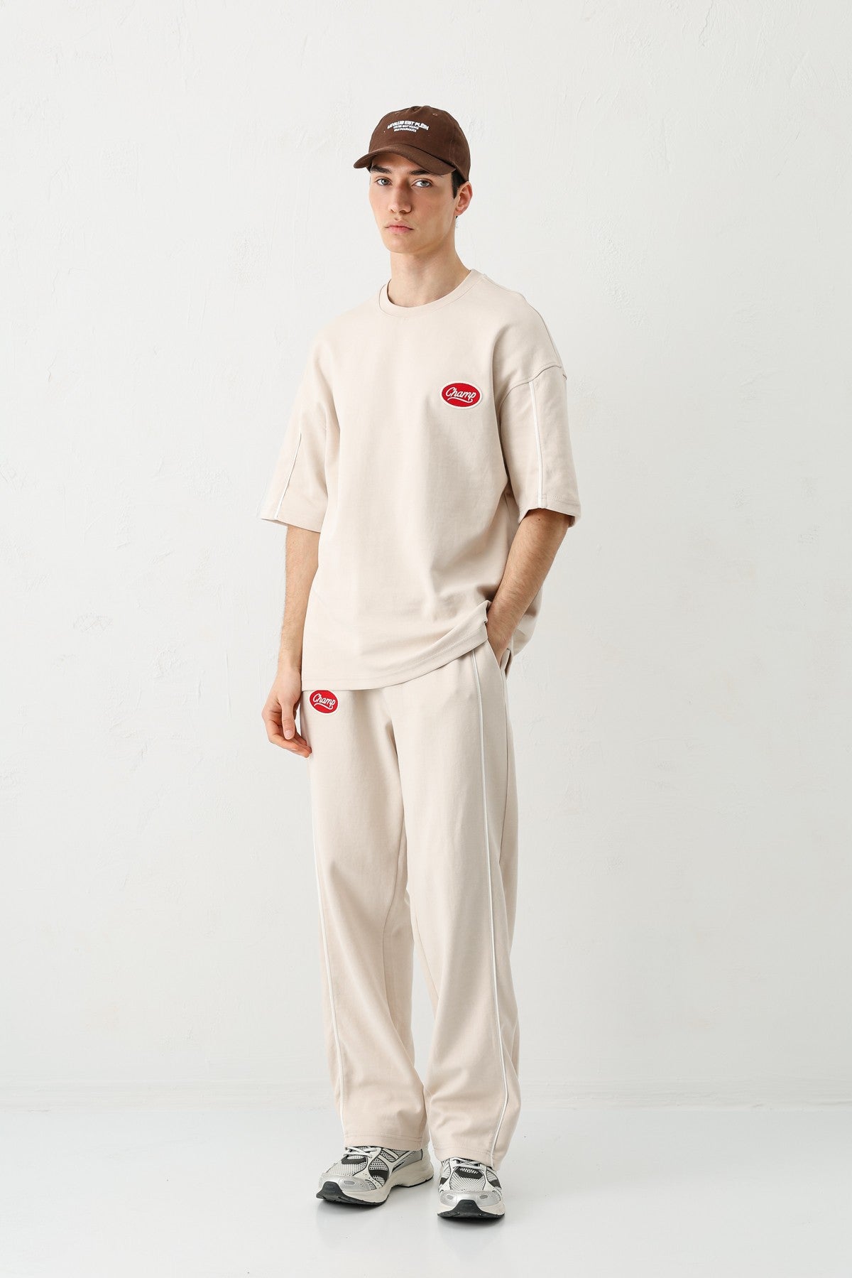 Oversized Champ-Printed Sweatsuit Set