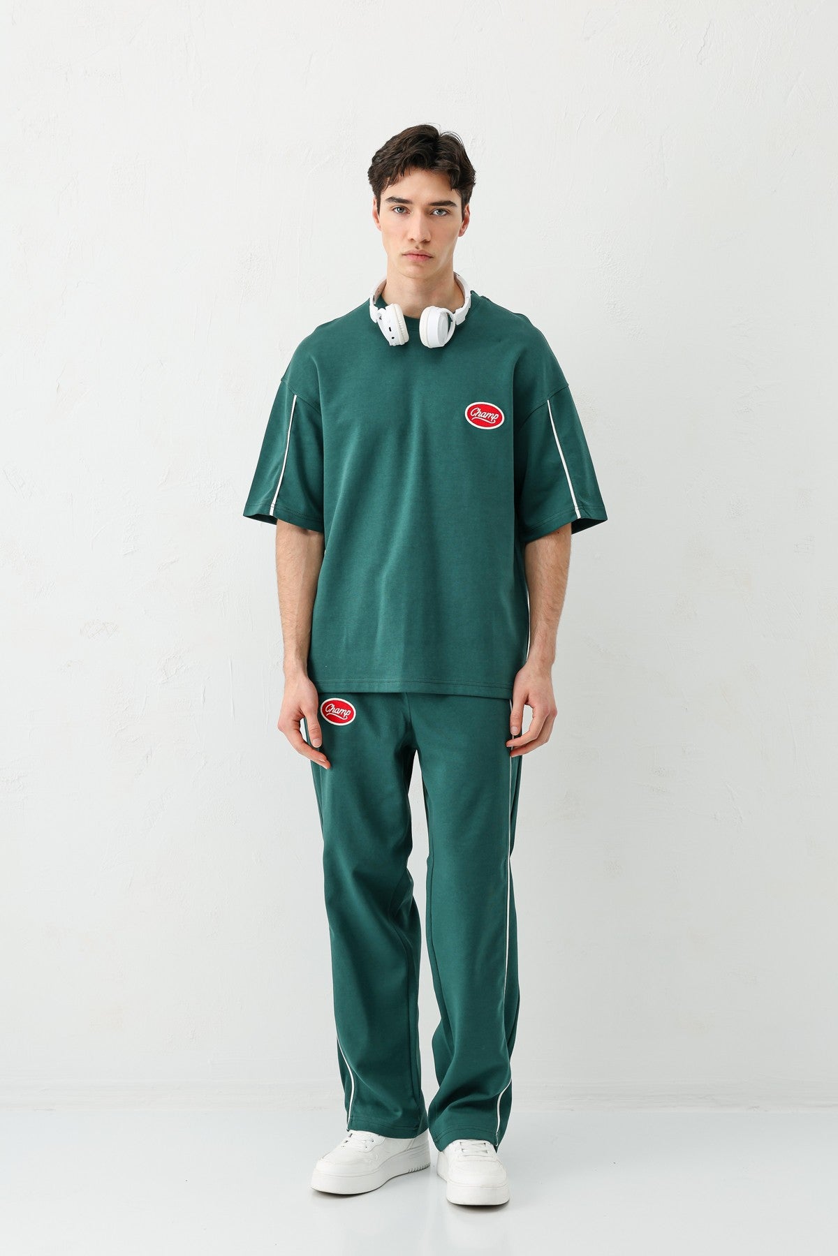 Oversized Champ-Printed Sweatsuit Set