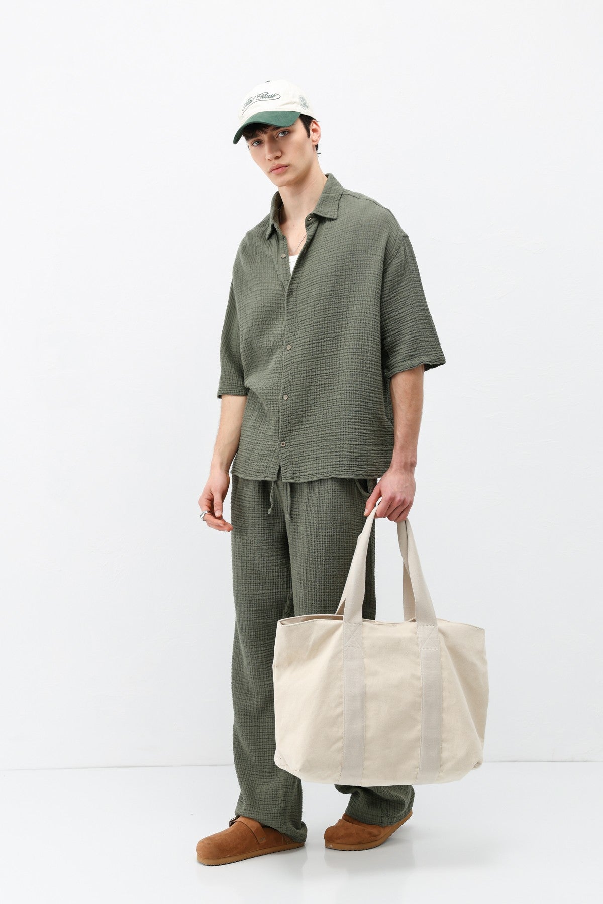 Muslin Fabric, Relaxed Fit Linen Set
