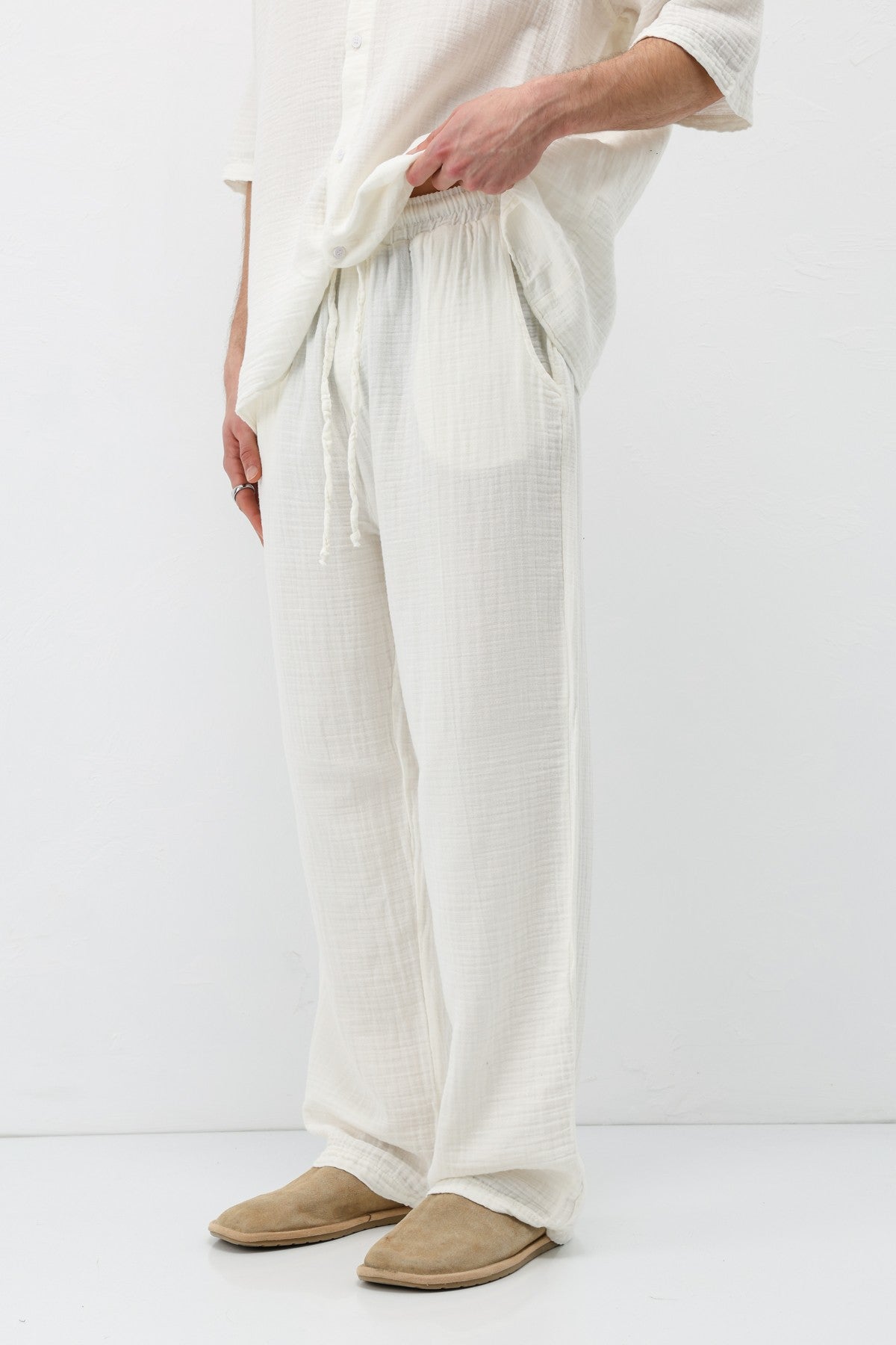 Muslin Fabric, Relaxed Fit Linen Set
