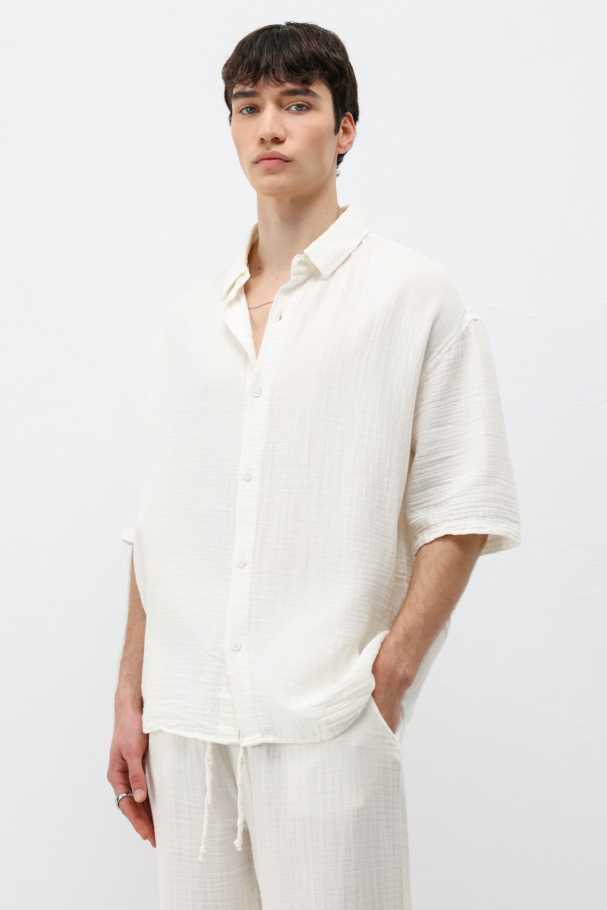 Muslin Fabric, Relaxed Fit Linen Set