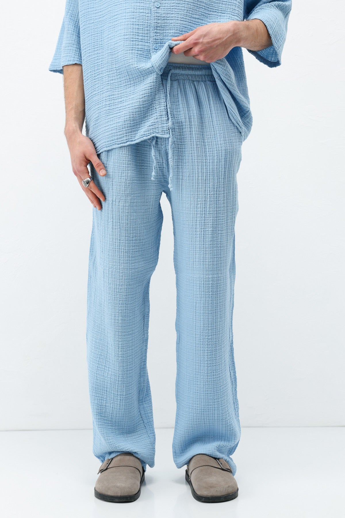 Muslin Fabric, Relaxed Fit Linen Set