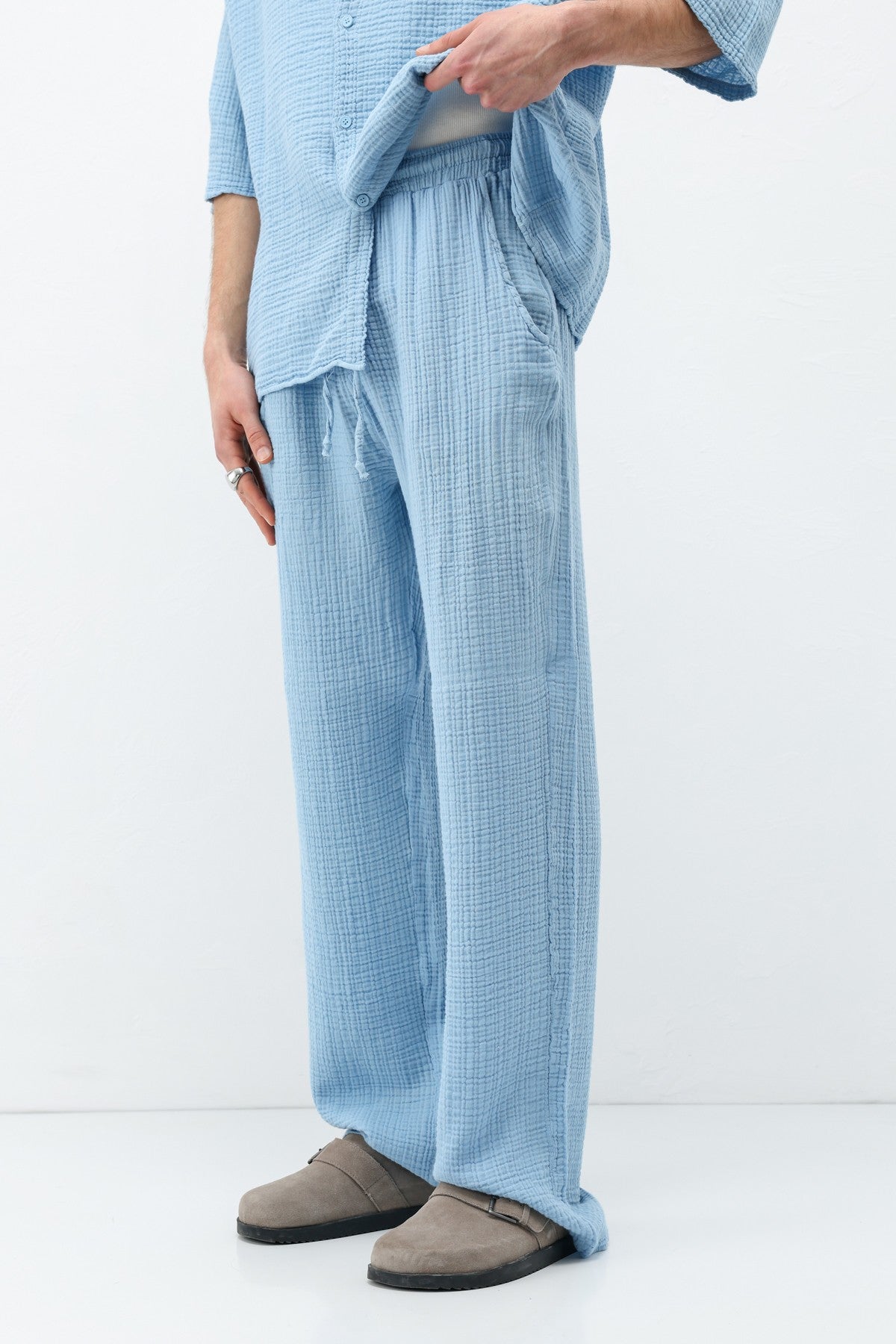 Muslin Fabric, Relaxed Fit Linen Set