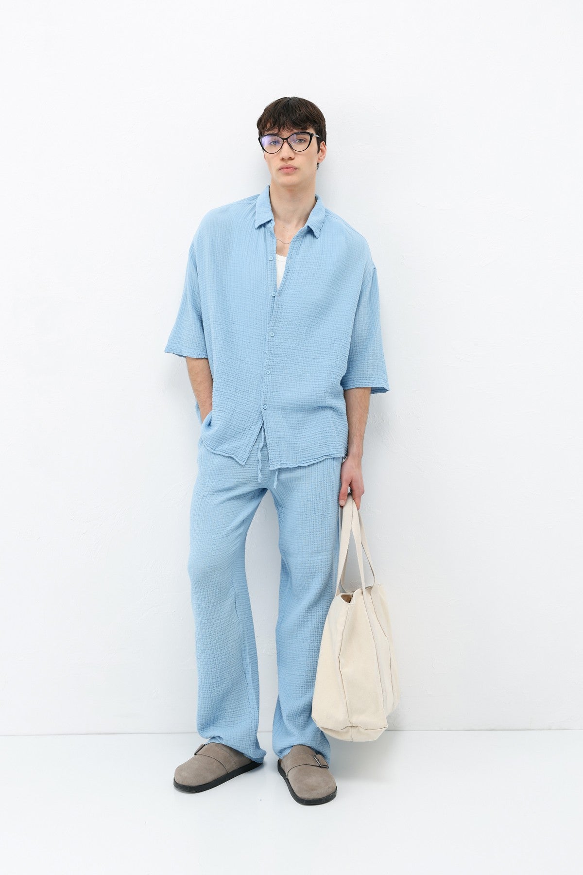 Muslin Fabric, Relaxed Fit Linen Set