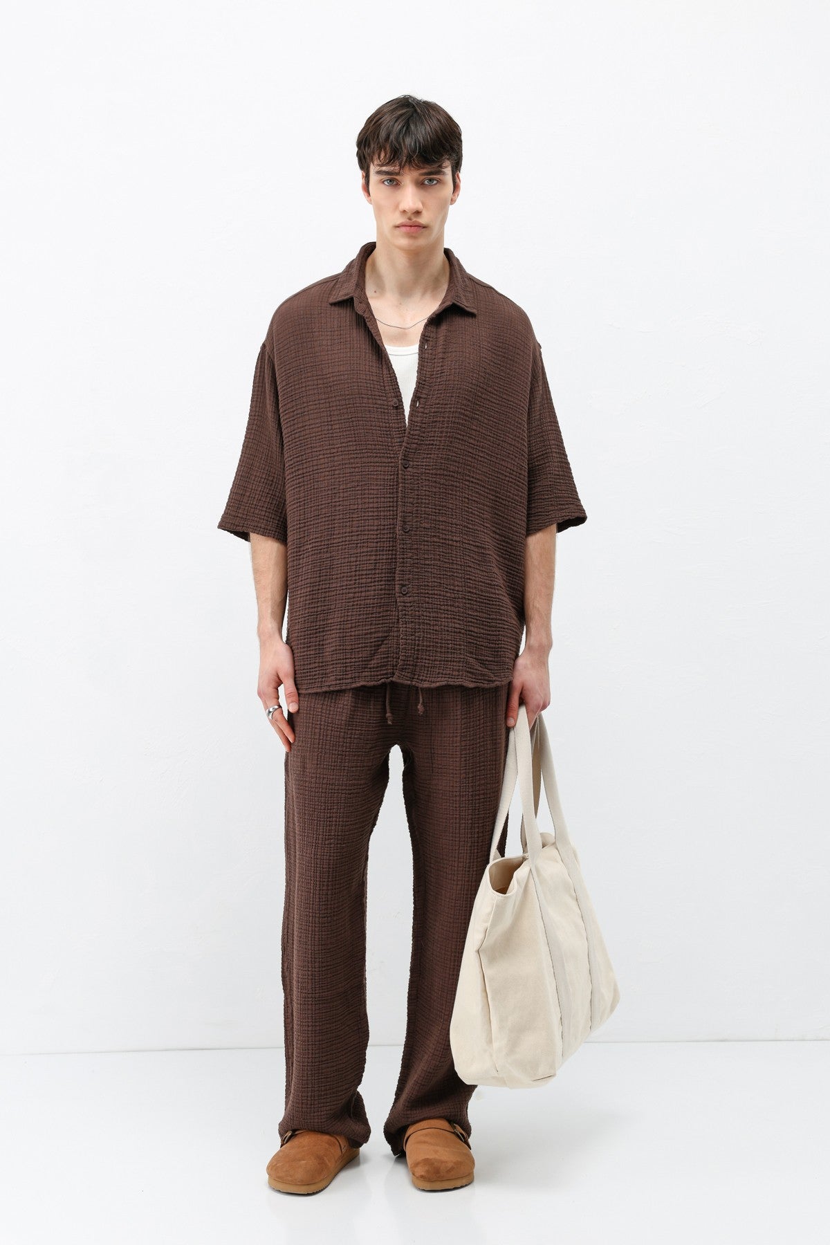 Muslin Fabric, Relaxed Fit Linen Set