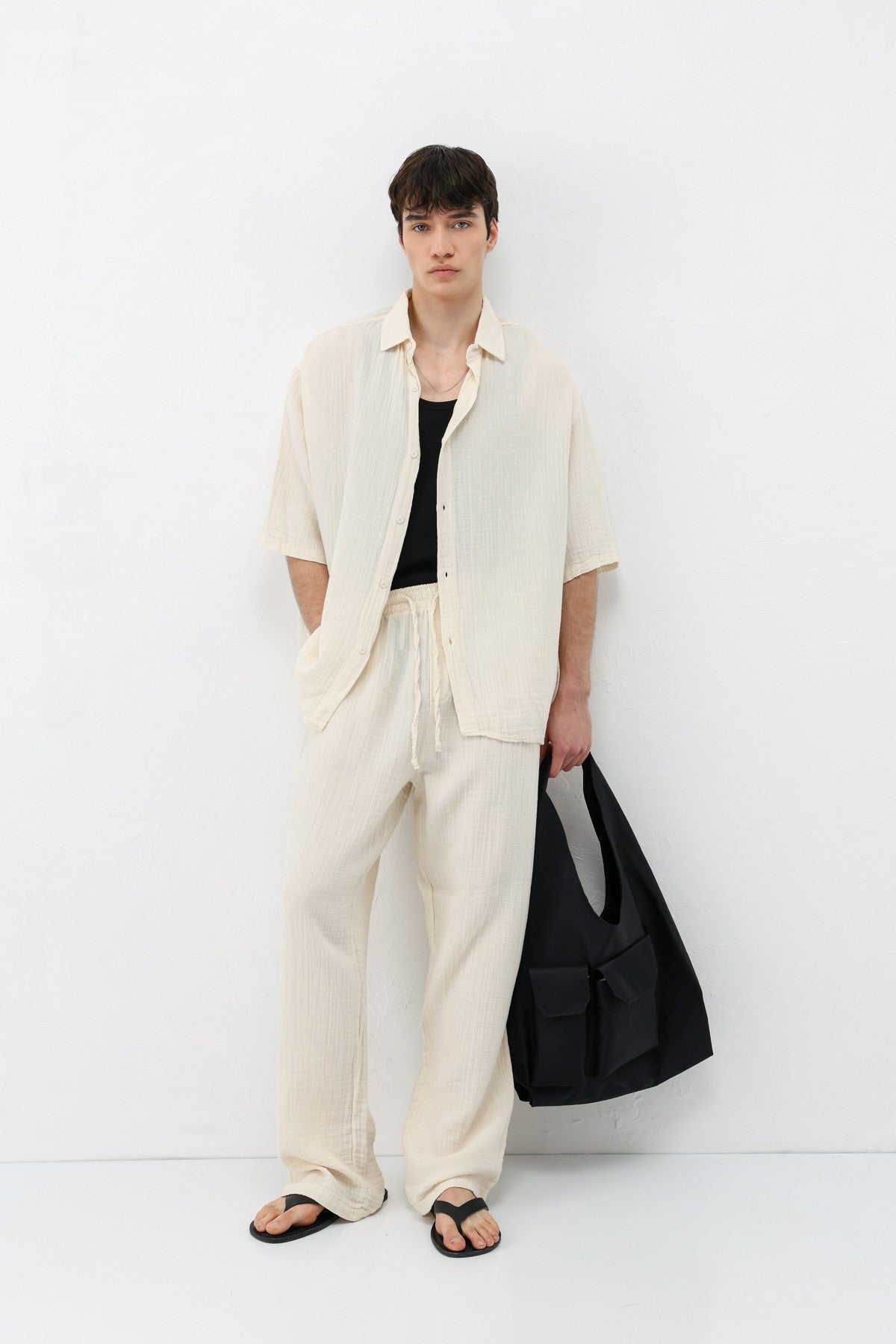 Muslin Fabric, Relaxed Fit Linen Set