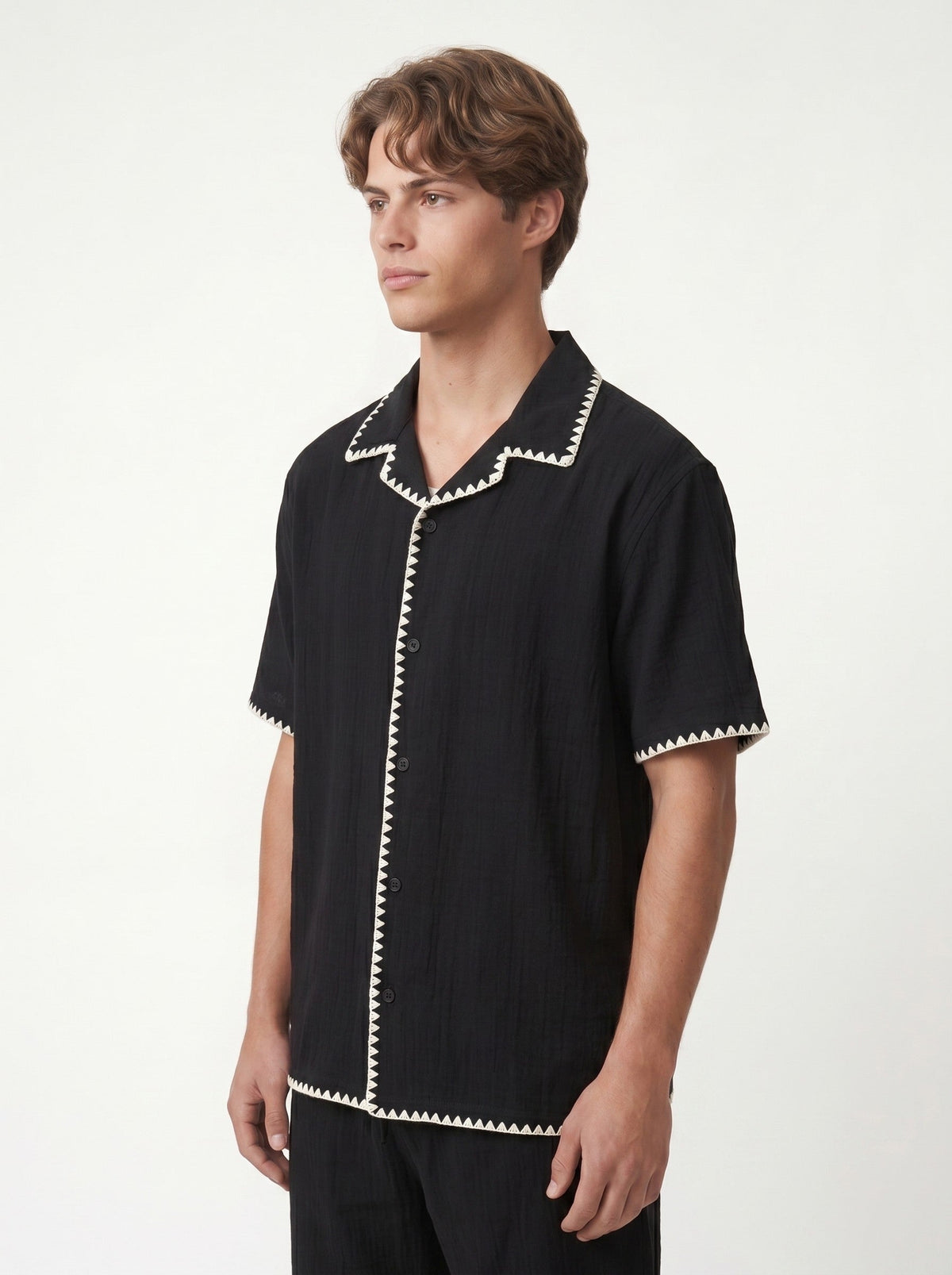Stitched-Detail Shirt and Shorts Set