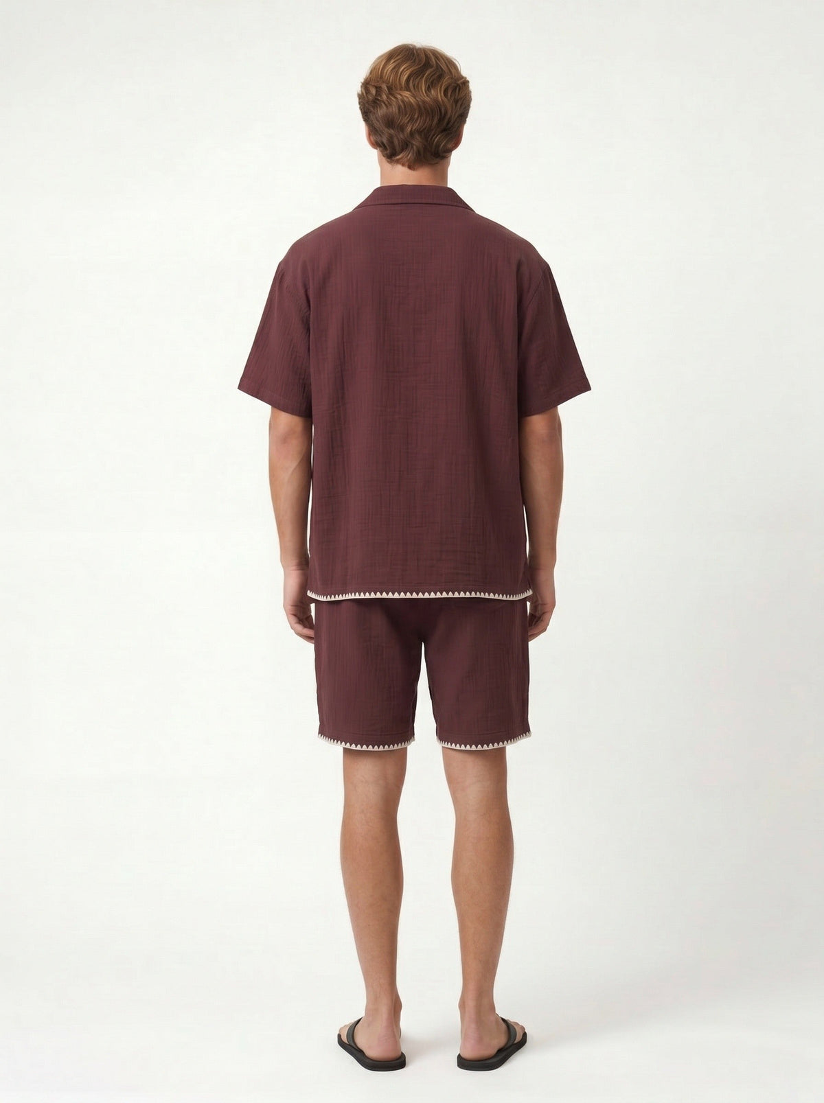 Stitched-Detail Shirt and Shorts Set