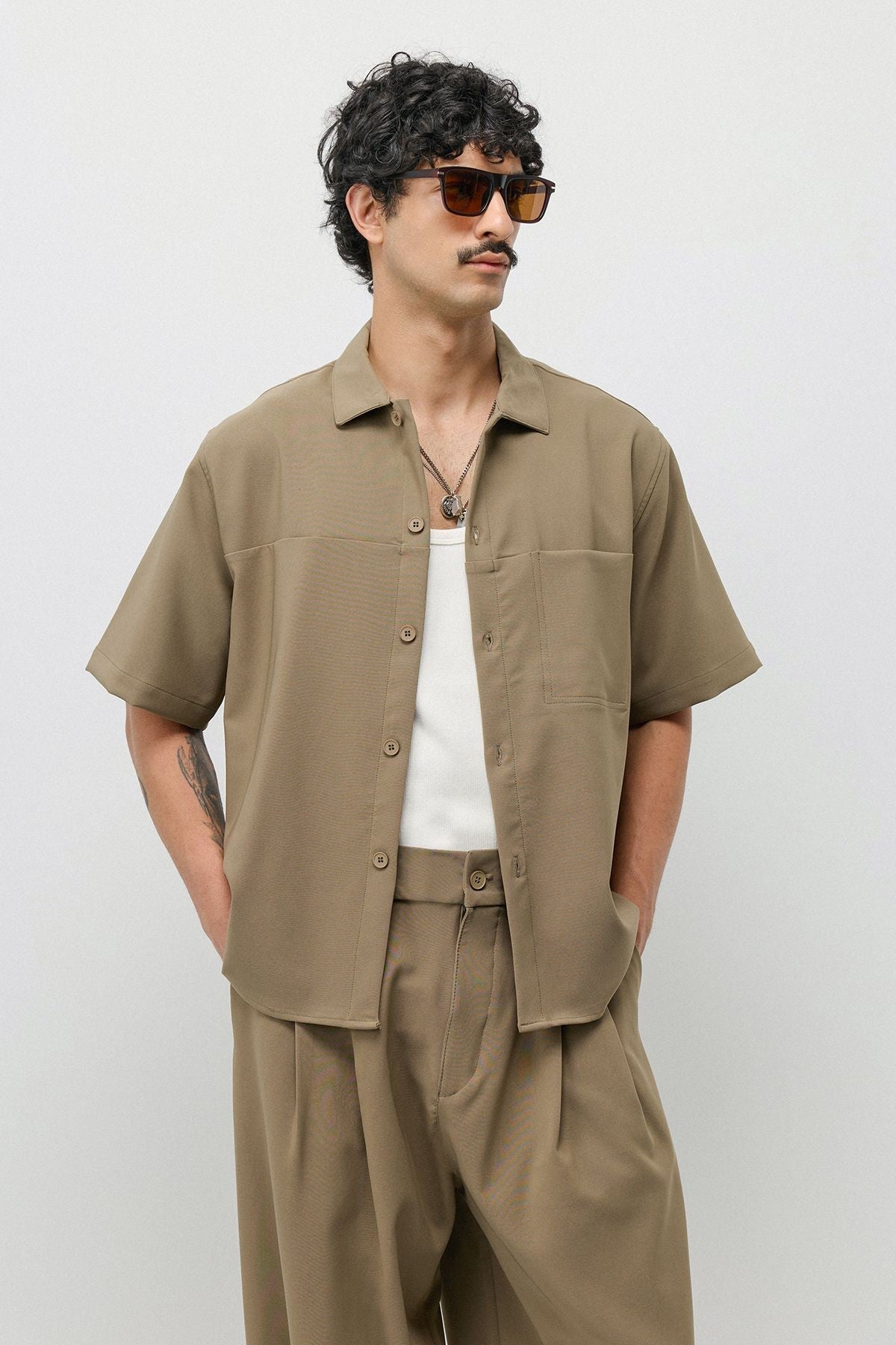 Relaxed-Fit Oversized Shirt and Pants Set