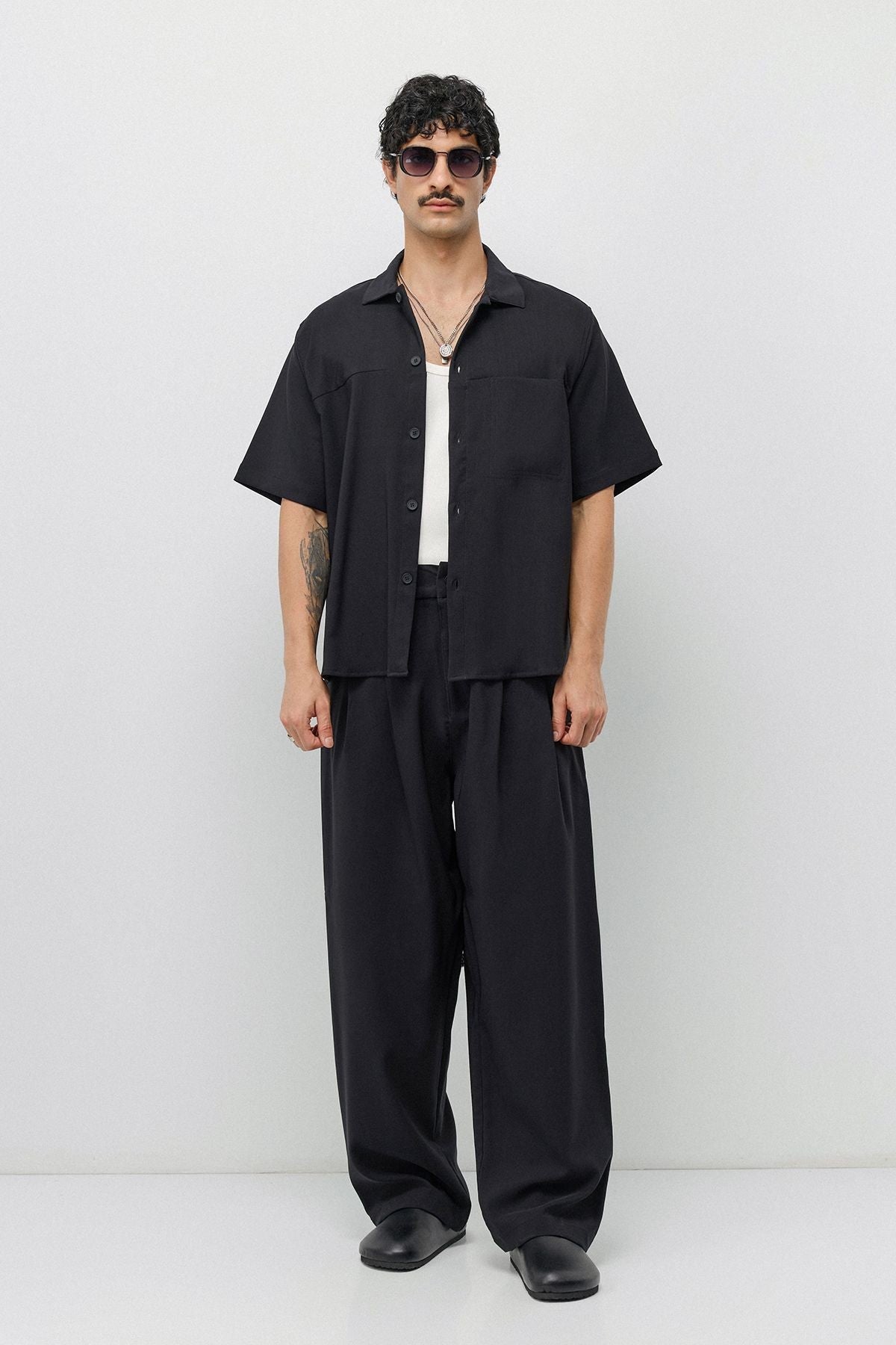 Relaxed-Fit Oversized Shirt and Pants Set