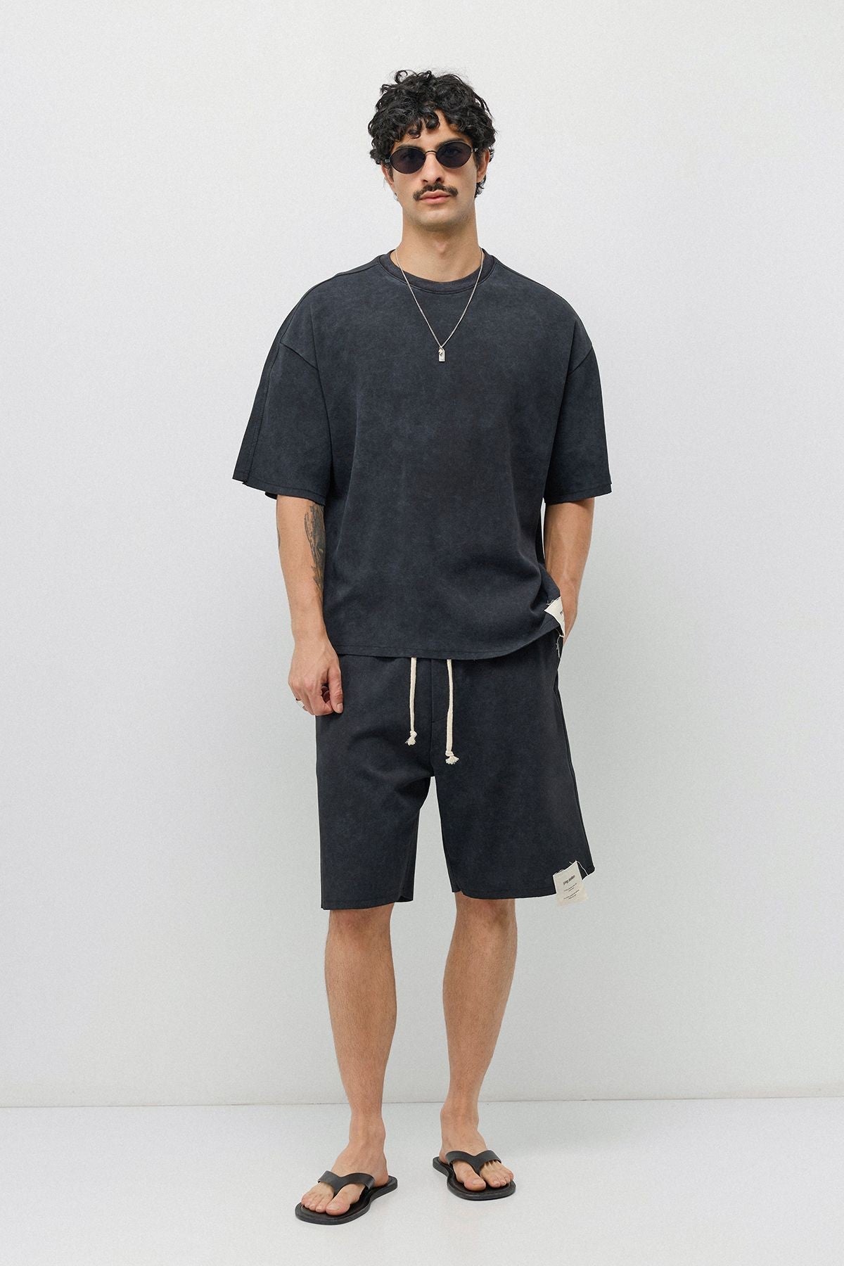 Oversized T-Shirt and Shorts Set (Pre-Washed)