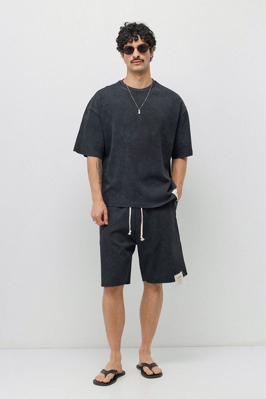 Oversized T-Shirt and Shorts Set (Pre-Washed)