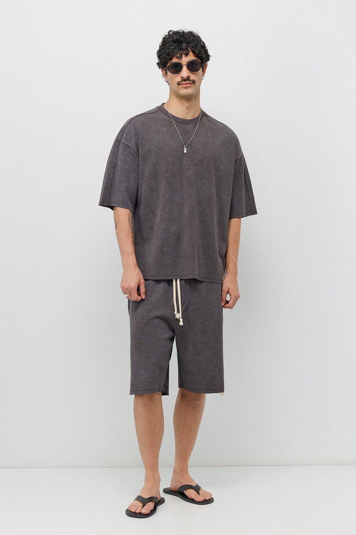 Oversized T-Shirt and Shorts Set (Pre-Washed)
