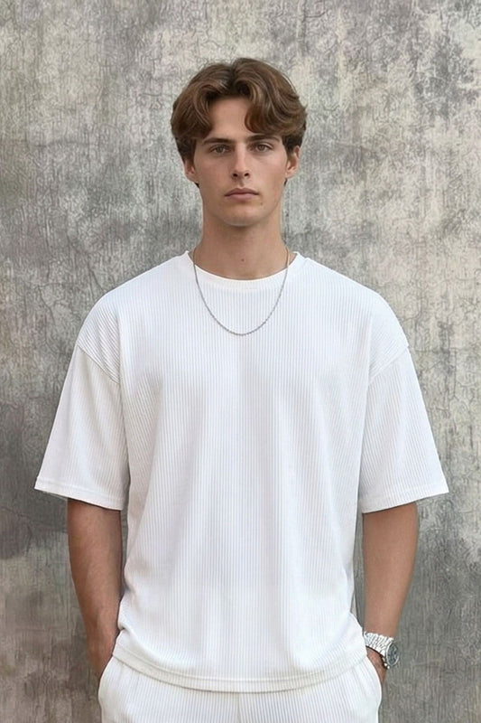 Oversized T-Shirt with Ribbed Hem