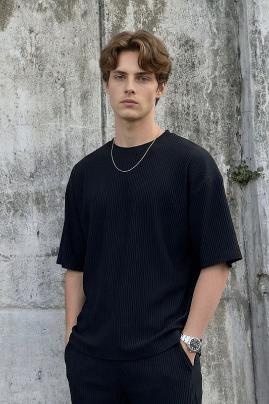 Oversized T-Shirt with Ribbed Hem